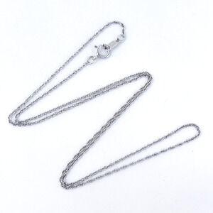 Estate Sterling Silver 925 0.8mm Cable Chain Necklace 18"